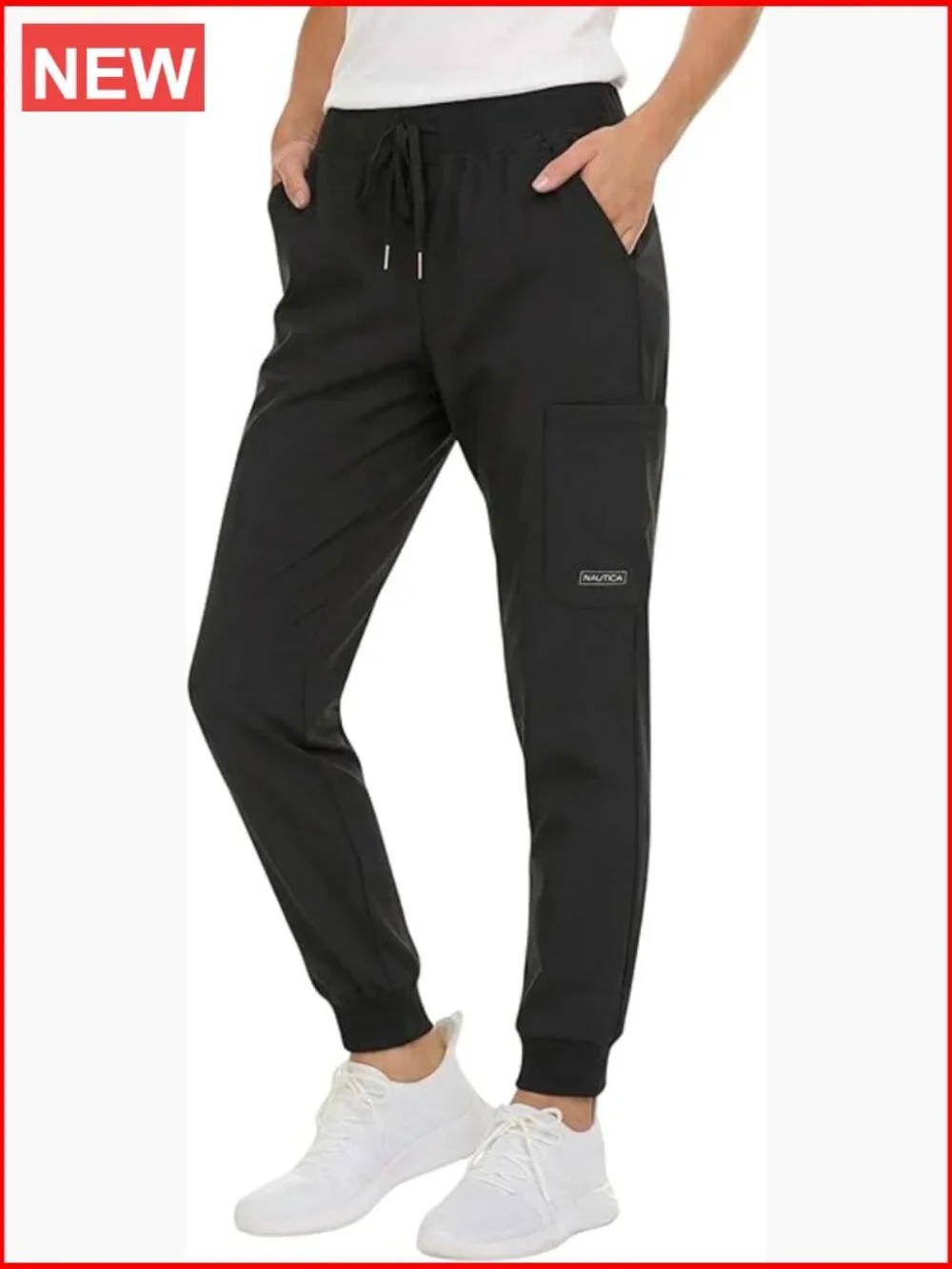 Scrub Pants for Women, Breathable Drawstring Jogger Scrubs, 5 Pocket Stretch